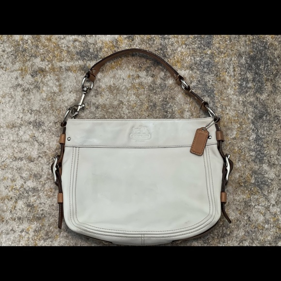 Coach Handbags - Coach Women's Zoe Leather Hobo Handbag Purse Zipper Pocket White Style #F12671